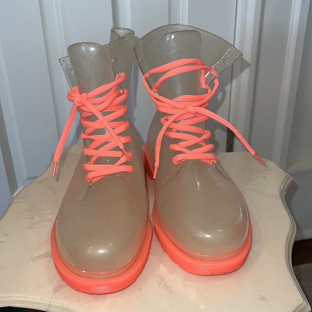 Transparent doc Martin style rainboot